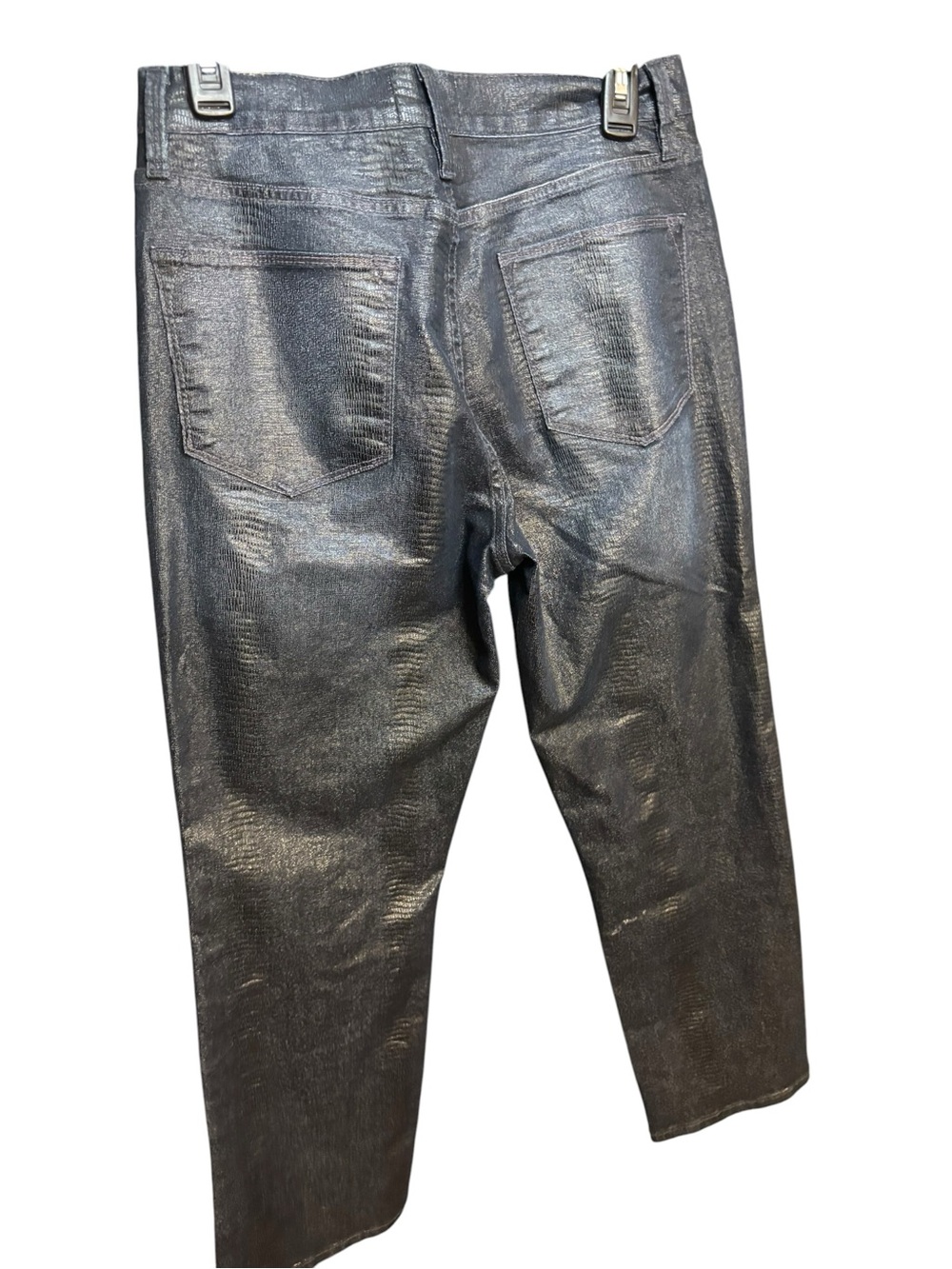 Frame Denim Black Shimmer Straight Leg Jeans - Picture 3 of 7